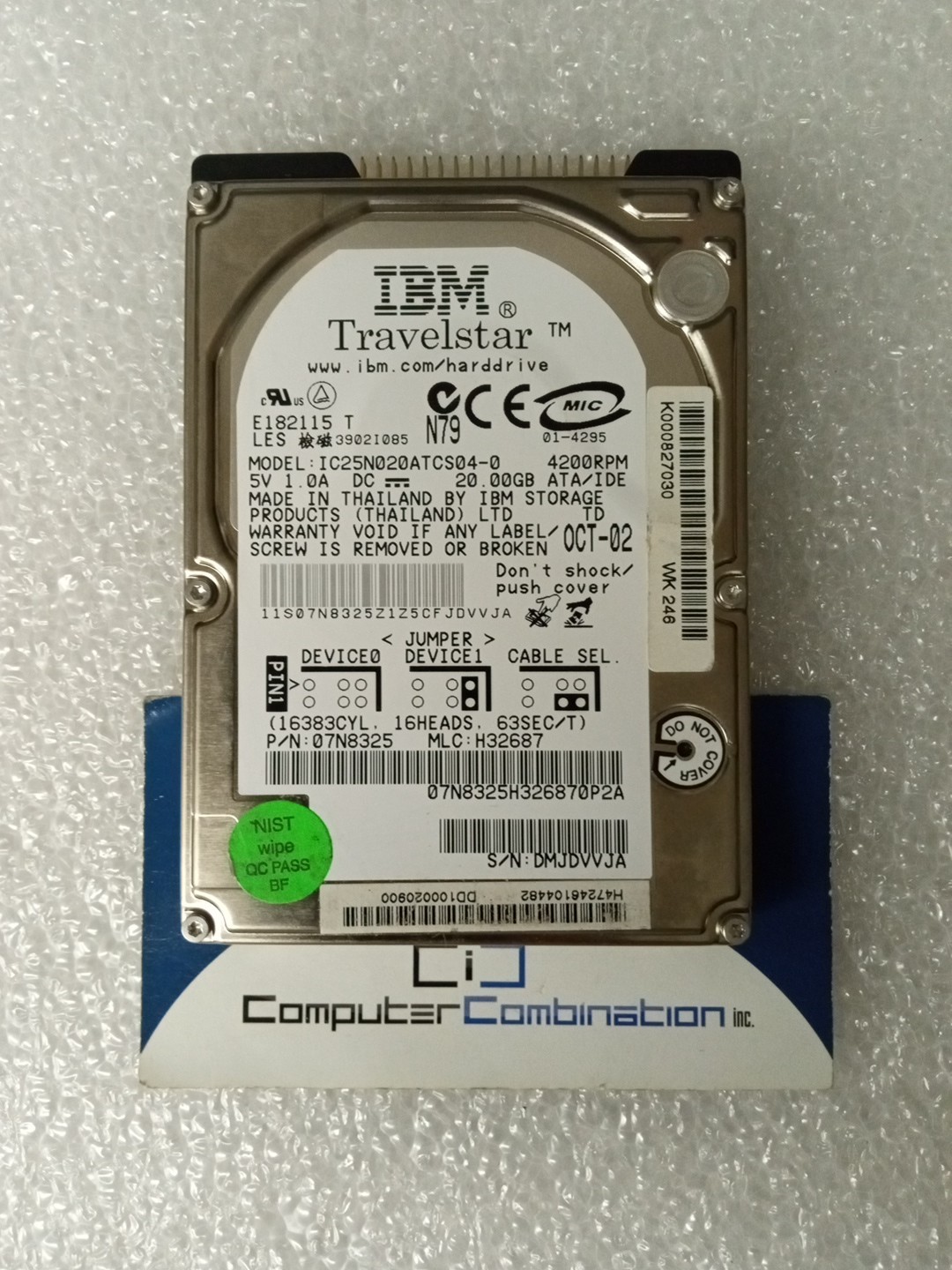 IBM Dell IC25N020ATCS04-0  20GB 4200 RPM IDE Hard Drive TESTED
