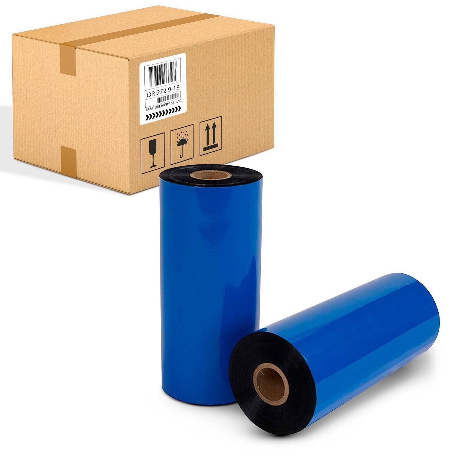 Thermal Transfer Wax Ribbon Zebra Printer 1 Inch Core 12 Rolls 6.50 in x 1476 ft