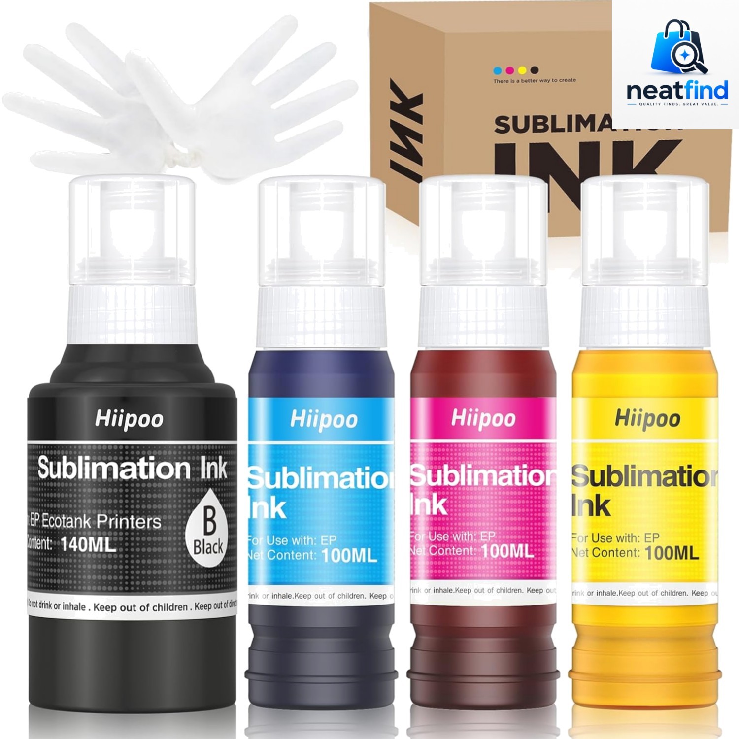 440ML Sublimation Ink Refilled Bottles Compatible for ET2400 ET2720 ET2760 ET...