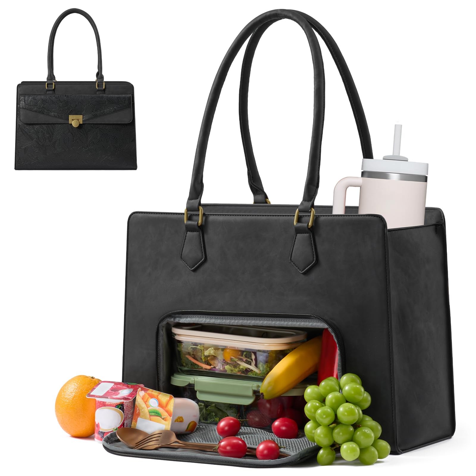 LOVEVOOK Work Tote Bag for Women with Lunch Compartment fits 17 Inch Laptop |...