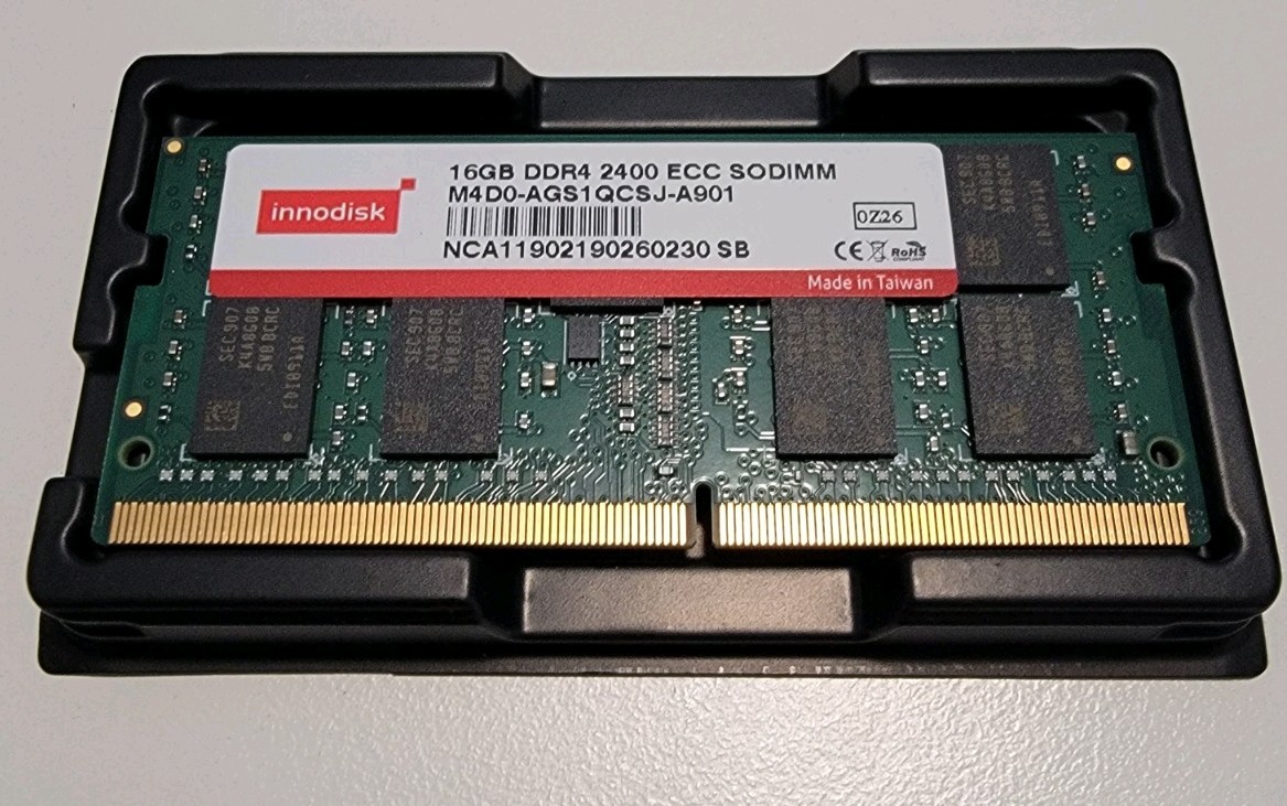 DDR4 Innodisk 16GB PC4-2400T ECC SODIMM RAM Memory P/N: M4D0-AGS1QCSJ-A901
