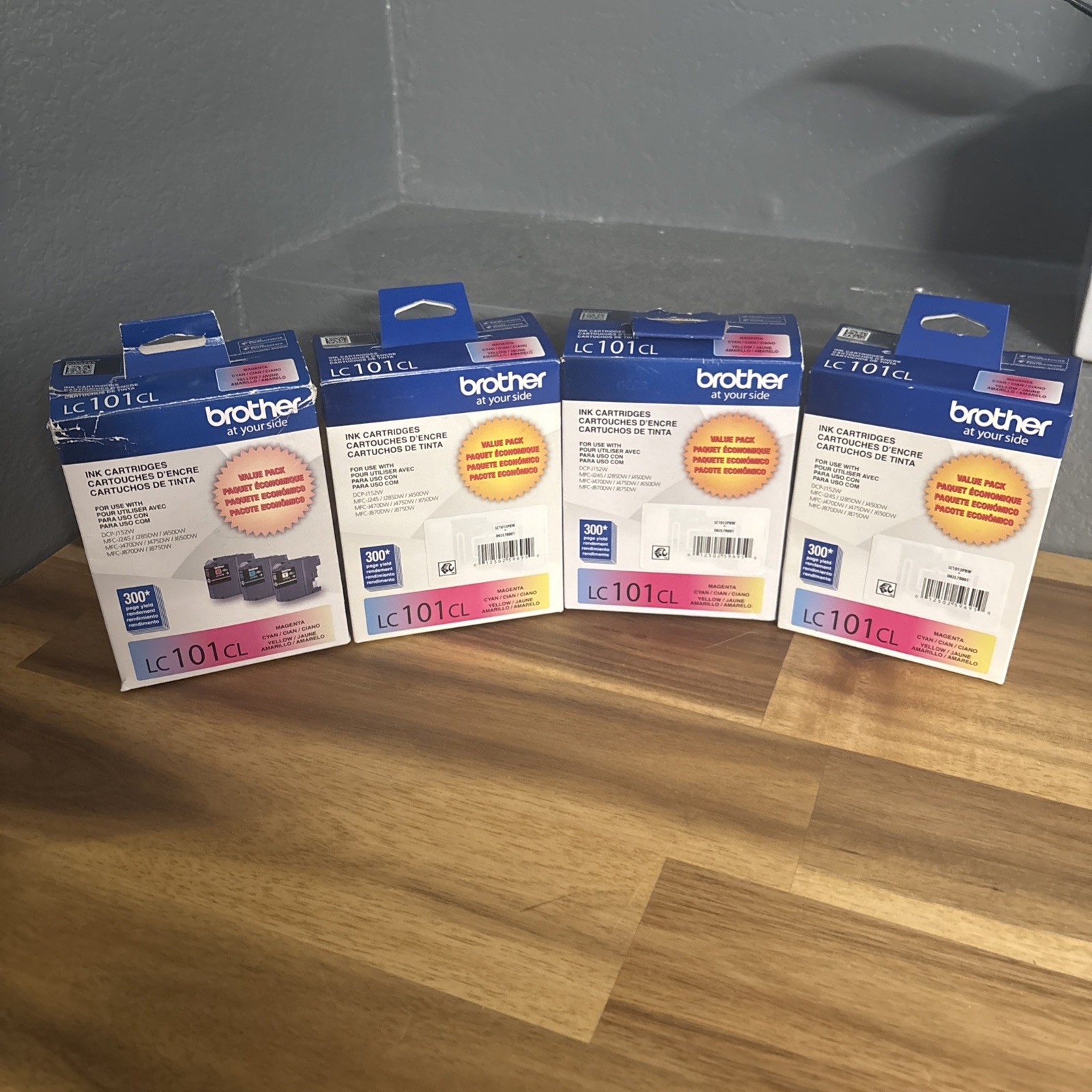 Brother LC 101 CL Color CYM 3-Pack Ink Cartridges  (LOT OF 4) OPEN   Expired