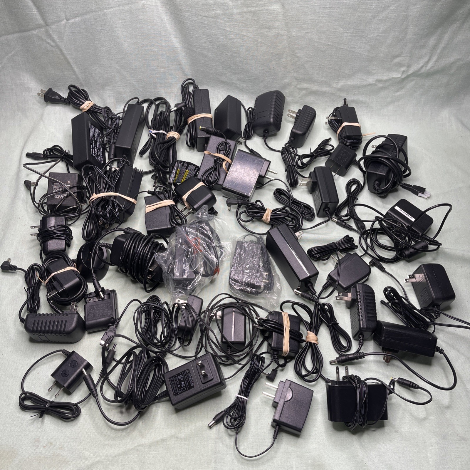 Huge Lot 35+ AC DC Power Adapters Chargers Mixed Barrel Tips Bulk