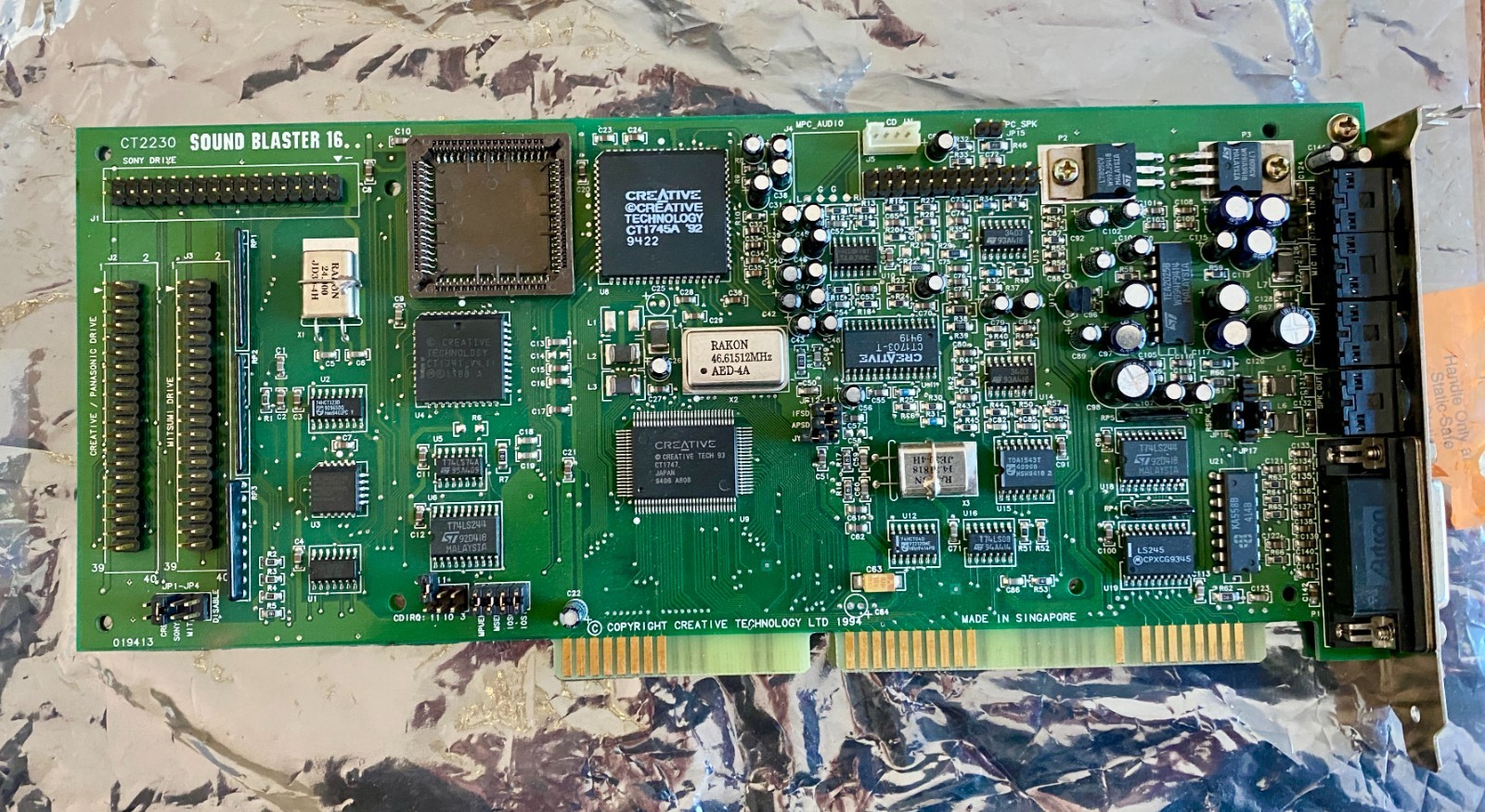 Vintage Creative Labs Sound Blaster 16 ISA Sound Card CT2230