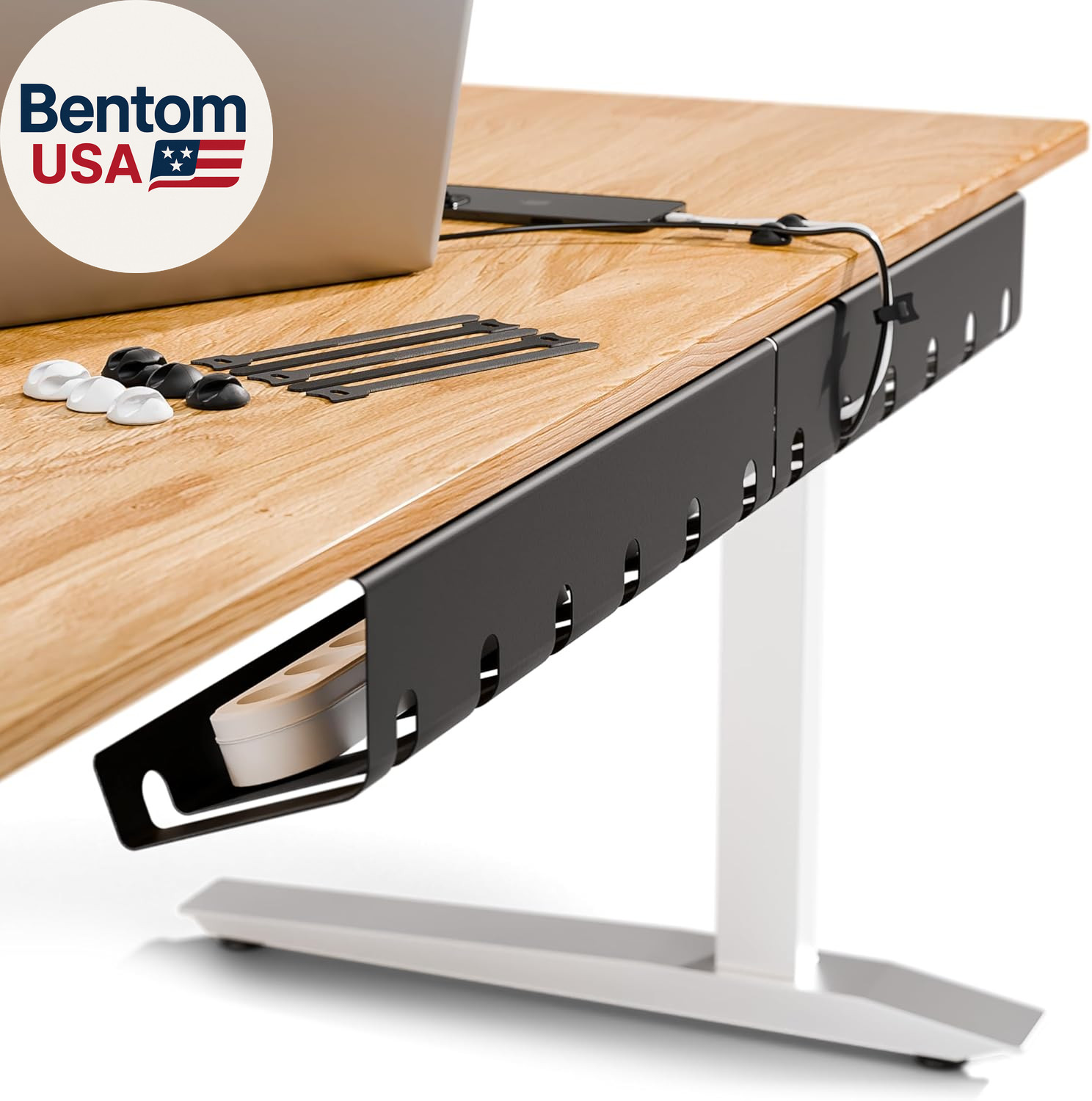 Cable Management under Desk for Easy Mounting Under-Table I Set of 2 - with 10X