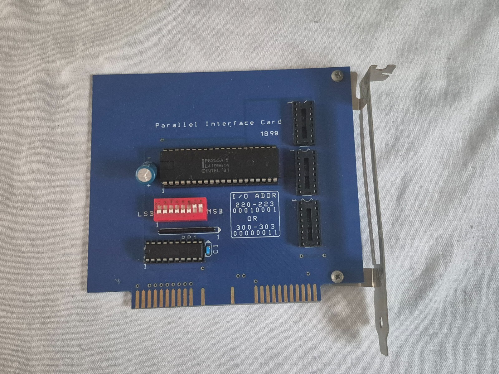 Parallel Interface Card 1899 ISA w/ Intel P8255A-5 Chip Retro Vintage