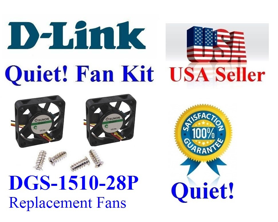 Set of 2x Quiet Version Replacement fans for D-Link DGS-1510-28P