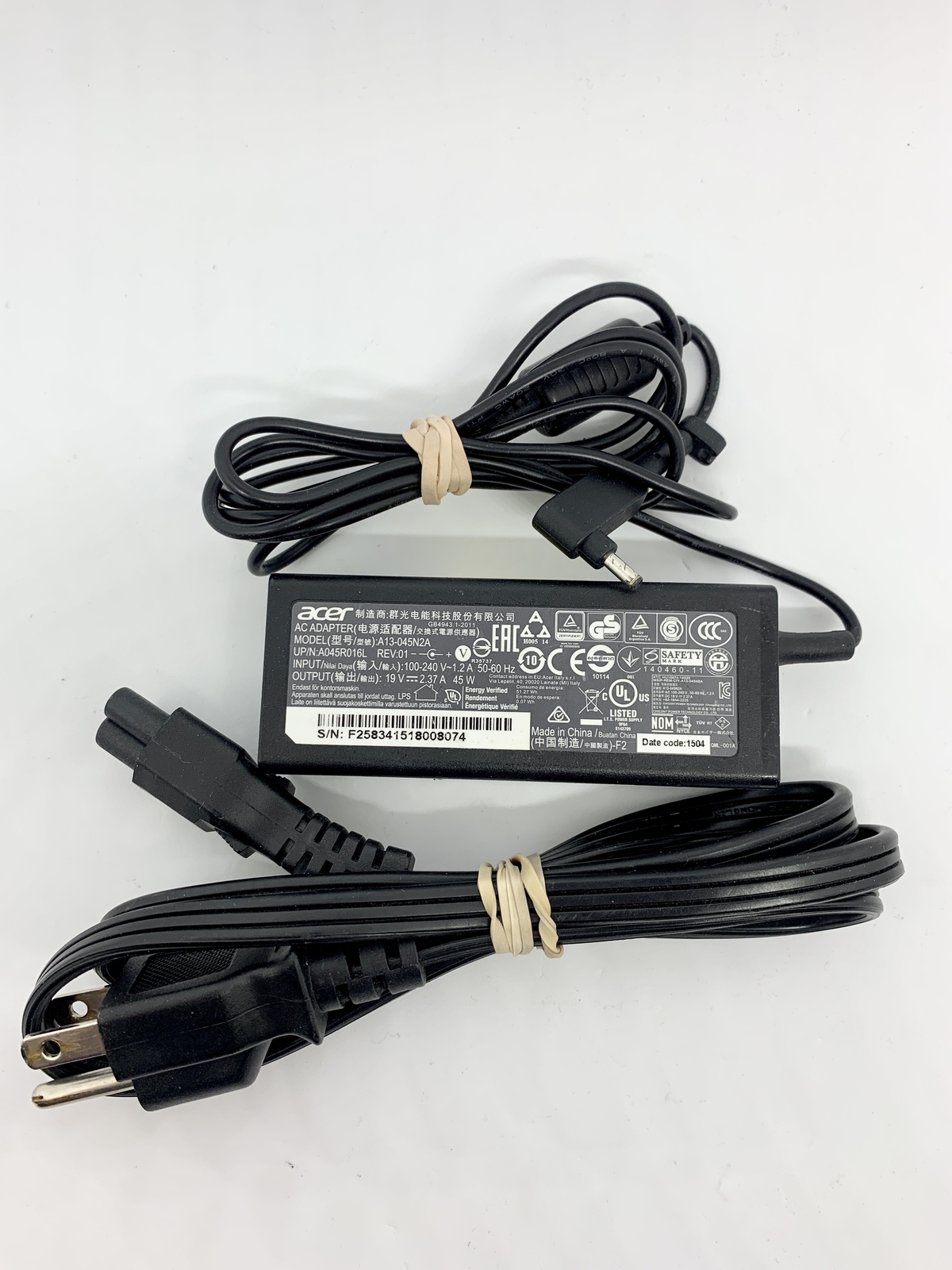 Genuine 45w charger ac power adapter ACER Chromebook R 11 C738T, CB5-132T