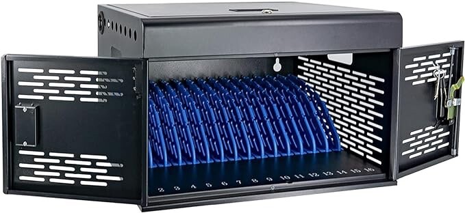 POCHAR 16-Unit Charging Cabinet for Laptops & Tablets - Locking Laptop Storage