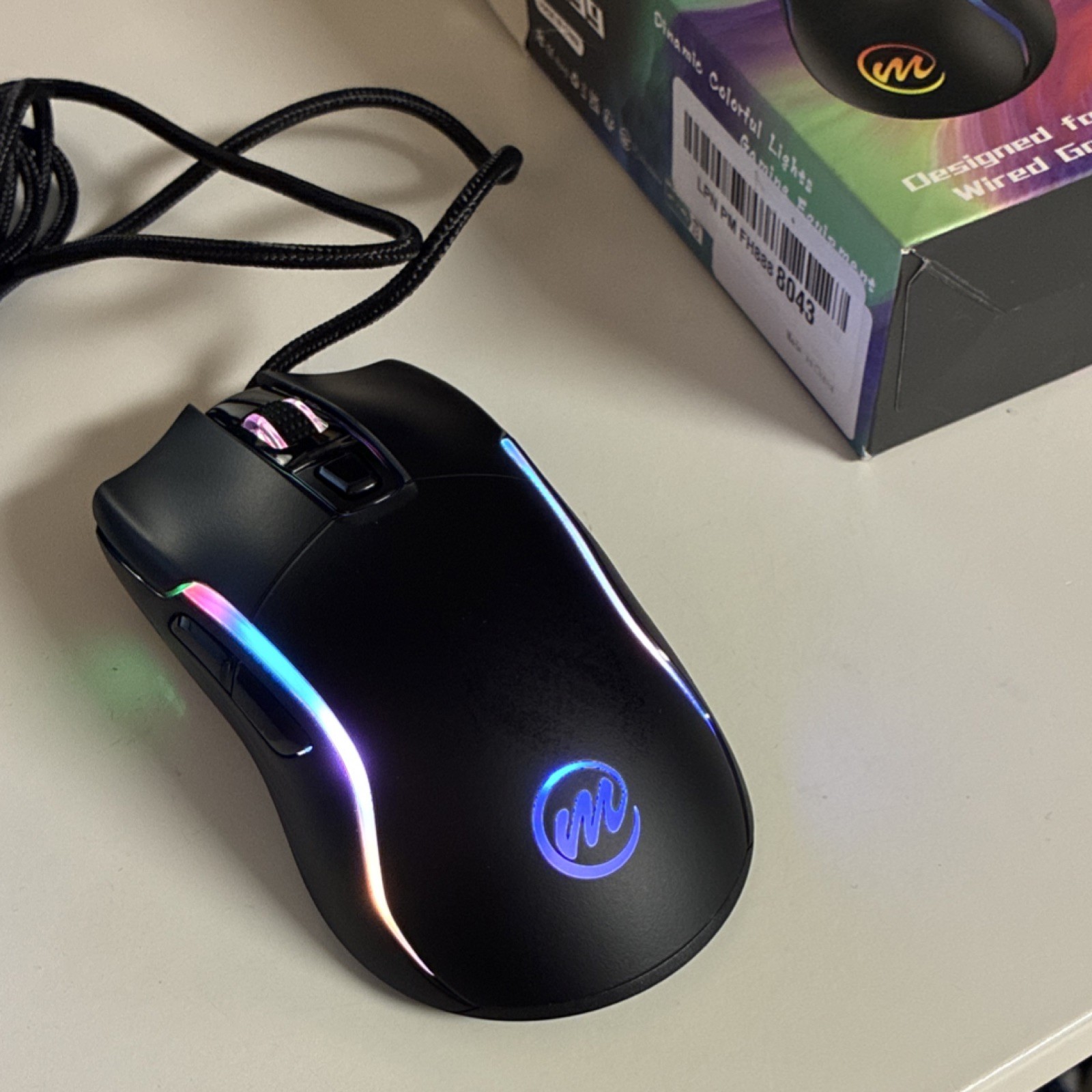 memzuoix C899 RGB Wired Ergonomic Gaming Mouse Optical Scroll Wheel Black
