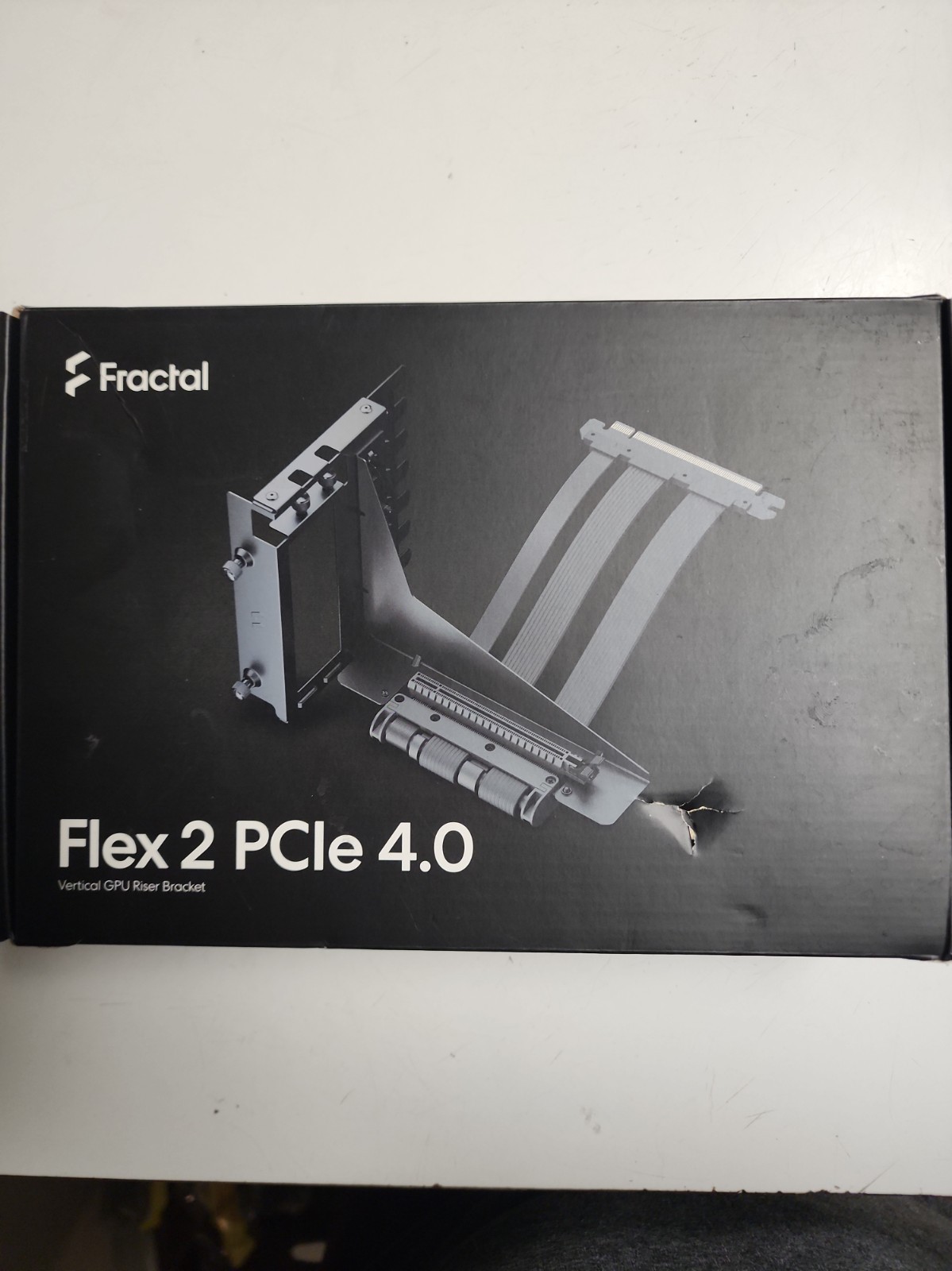 Fractal Design Flex 2 PCIe 4.0 x16 Black Vertical GPU Riser with Bracket.