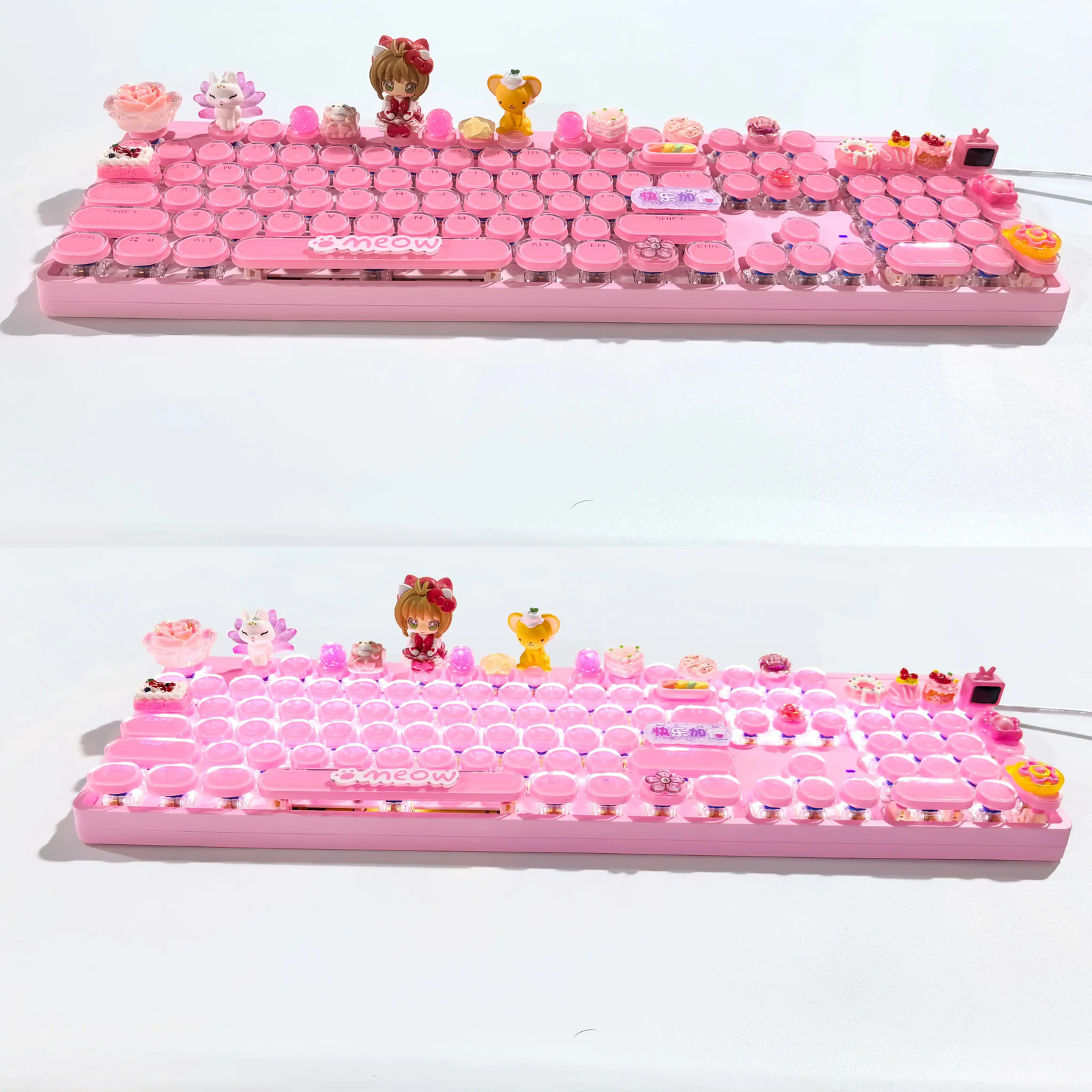 Cardcaptor Sakura‌ Cute Doll Keycaps RGB Mechanical Keyboard 108 Keys Tri-Mode