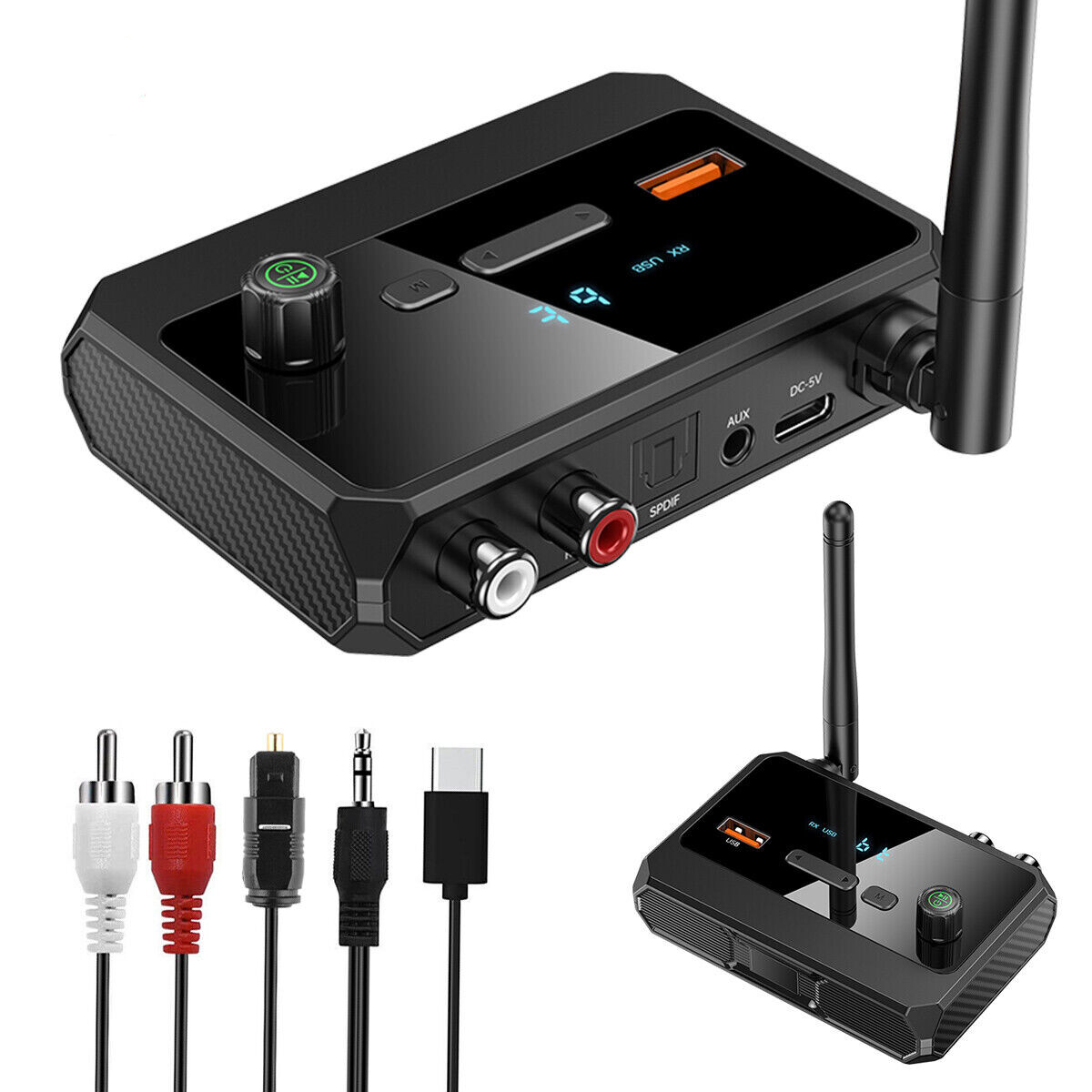 Wireless Digital Display Bluetooth Receiver Audio Receiver Adapter for Car Home 