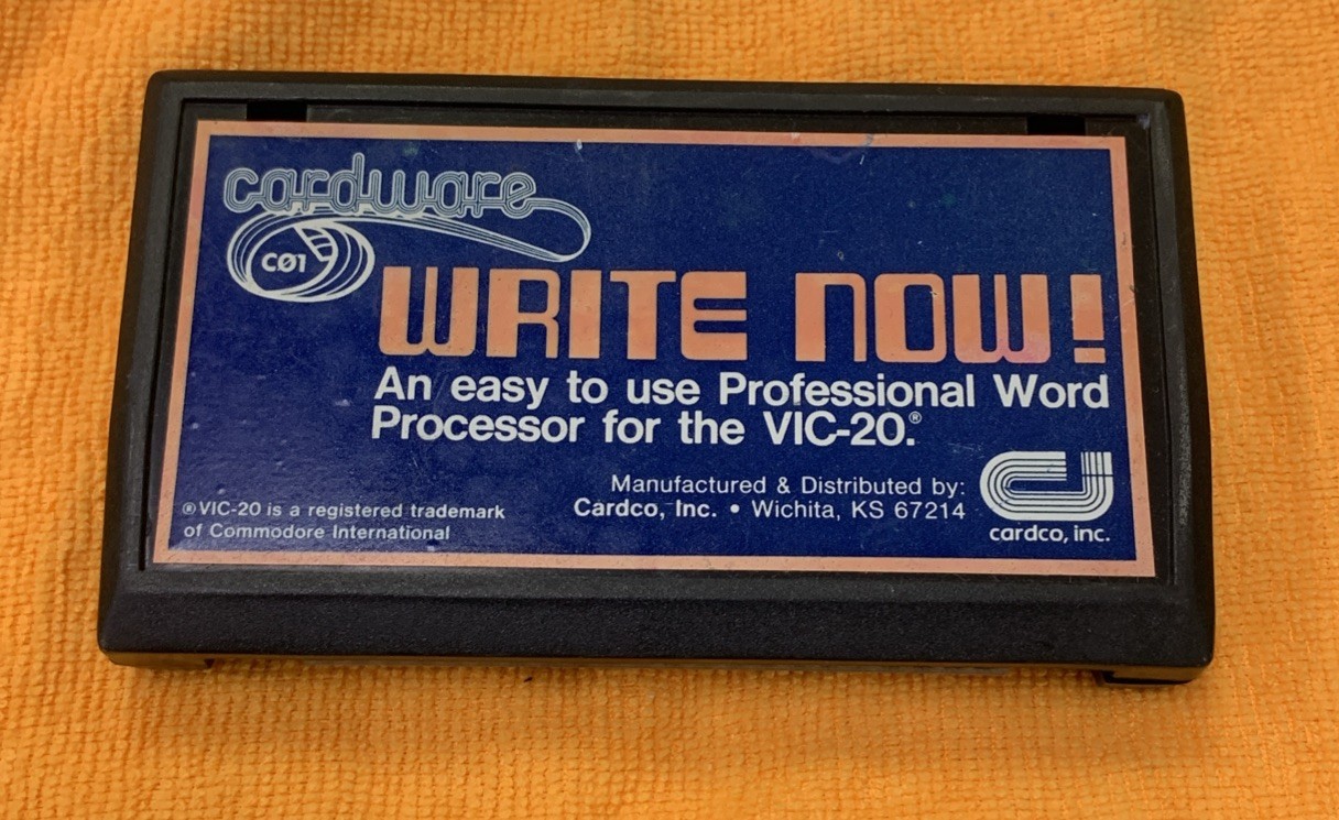 👀COMMODORE VC-20/VIC-20 --WRITE NOW- (RARE-CARTRIDGE )