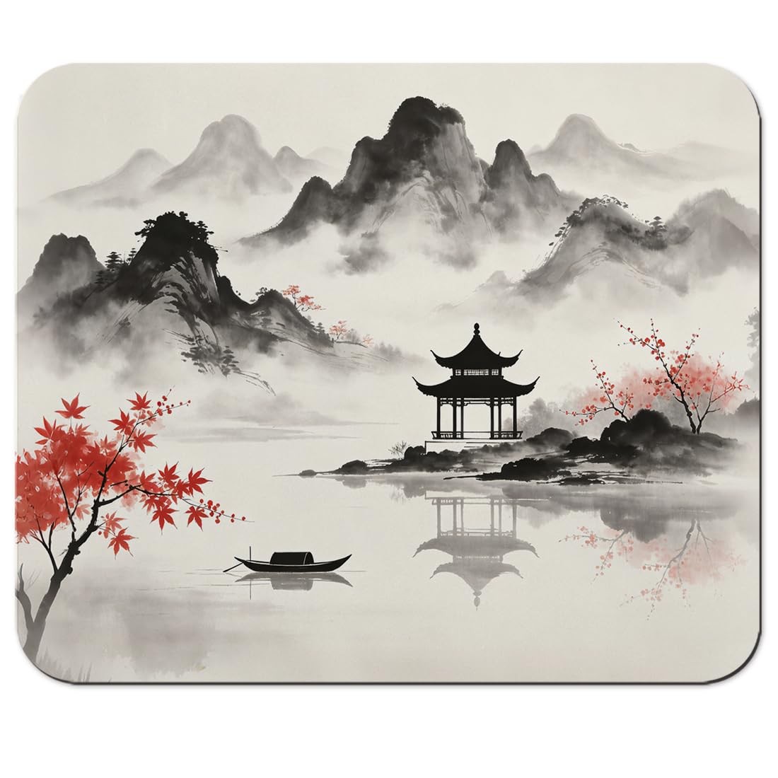 HAOSSUW Japanese Ink Wash Landscape Mouse Pad