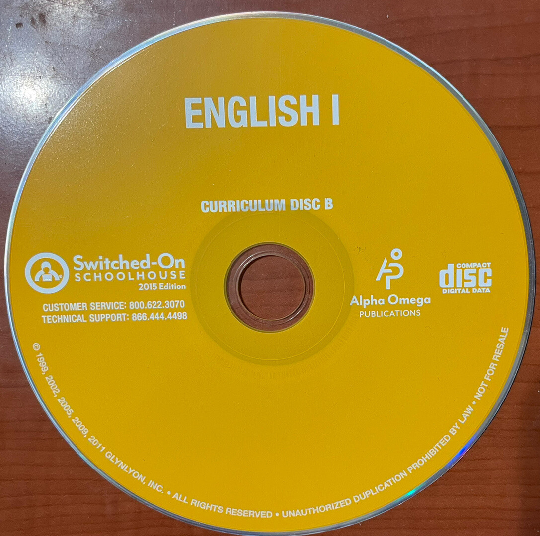 Switched on Schoolhouse 9th grade Language, pick the year,  AOP SOS