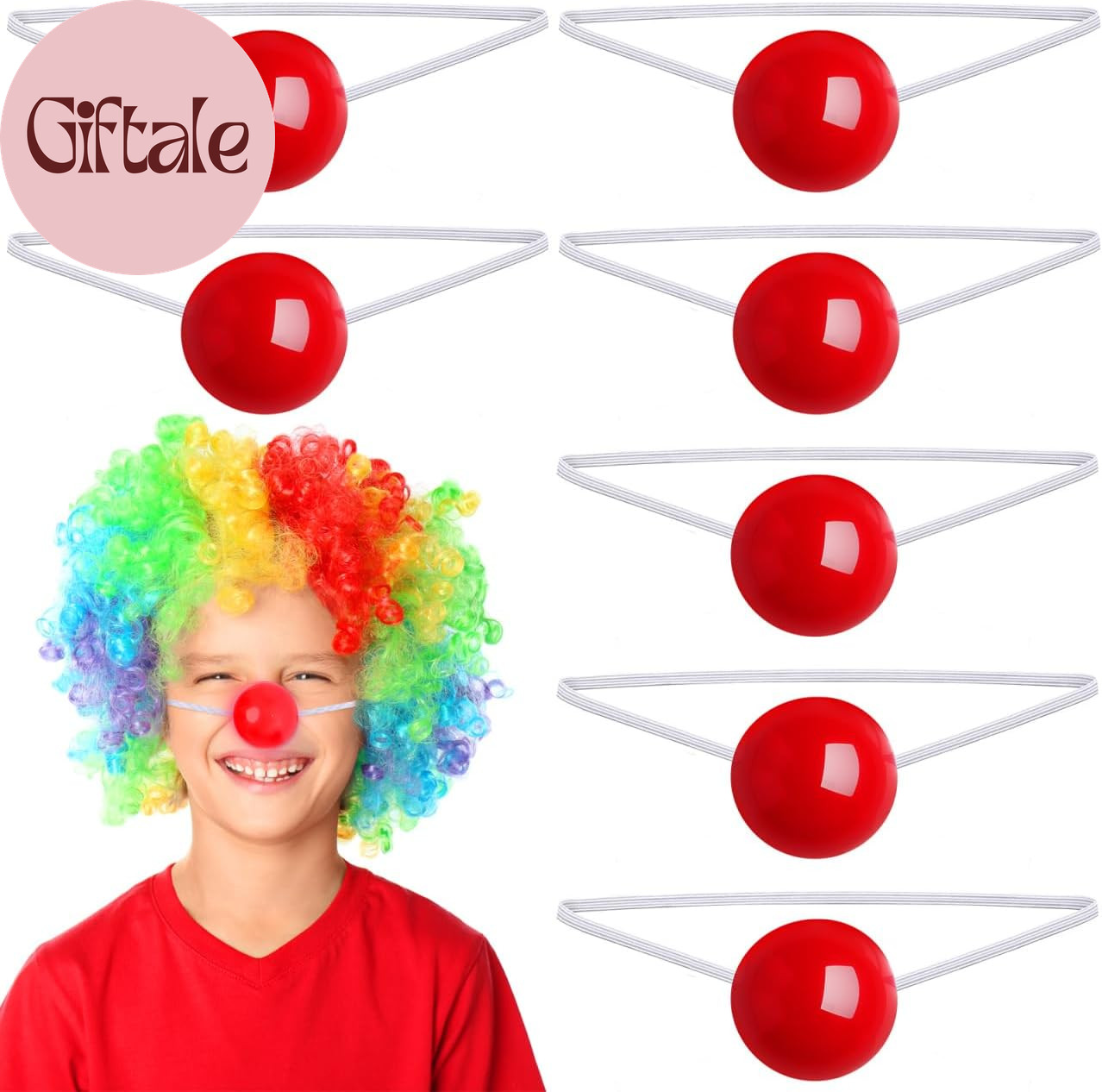 12Pcs Light up Clown Nose, Blinking Red Reindeer Nose with String