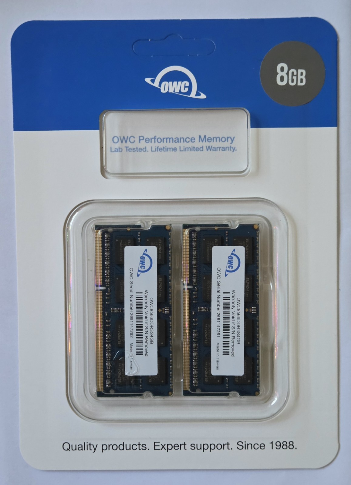 OWC 8GB DDR3 1066 MHz SO-DIMM Memory Kit (2 x 4GB, Mac) New In Original Package