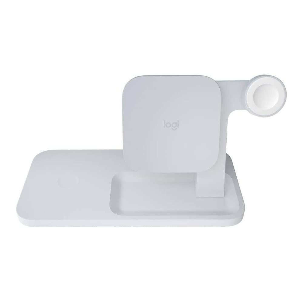 WHITE - LOGITECH POWERED 3-IN-1 DOCK, WIRELESS CHARGING DOCK