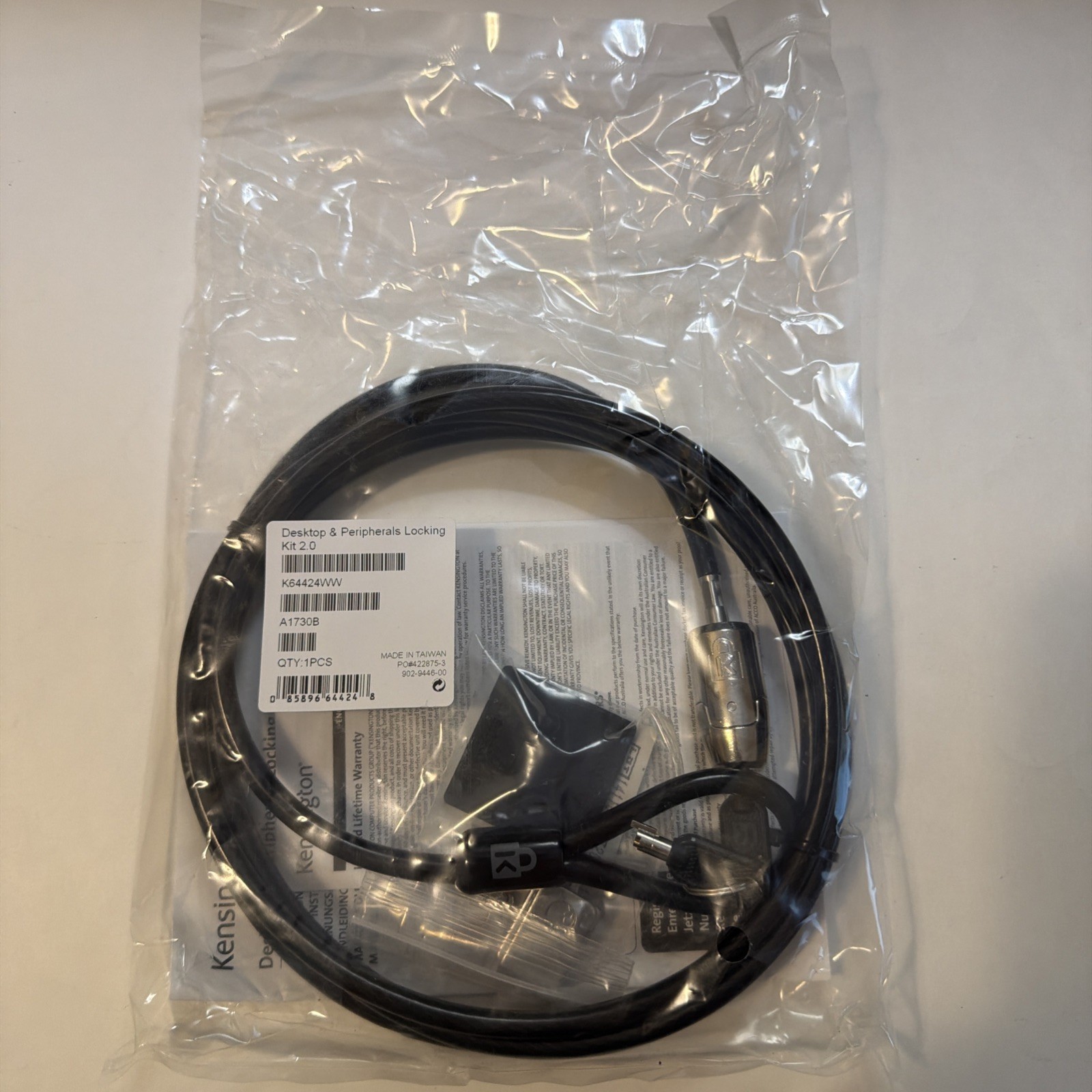 Kensington Desktop & Peripherals Locking Kit 2.0 New