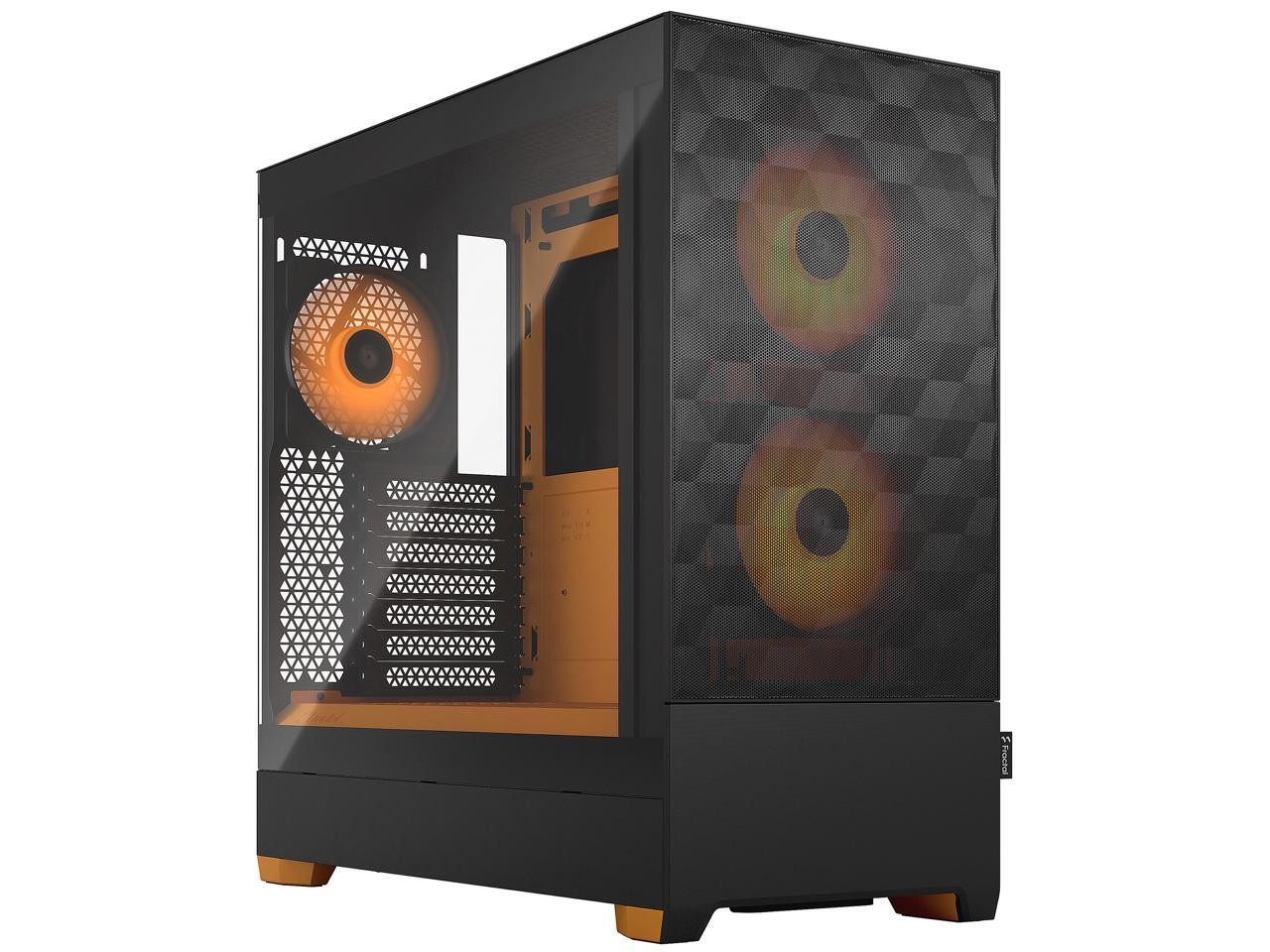 Fractal Design Pop Air RGB Black Orange Core TG ATX High-Airflow Clear Tempered