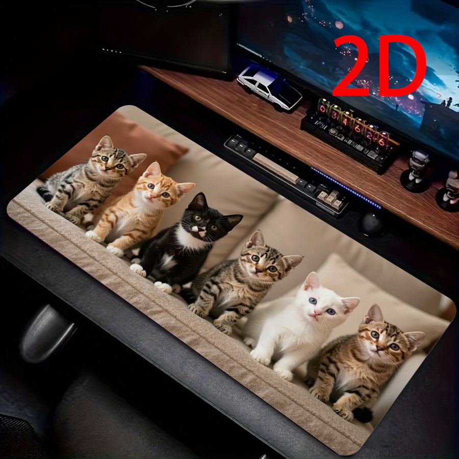 1pc 2D Oversized Gaming Mouse Pad with Edge Design, Washable And Durable, Suit