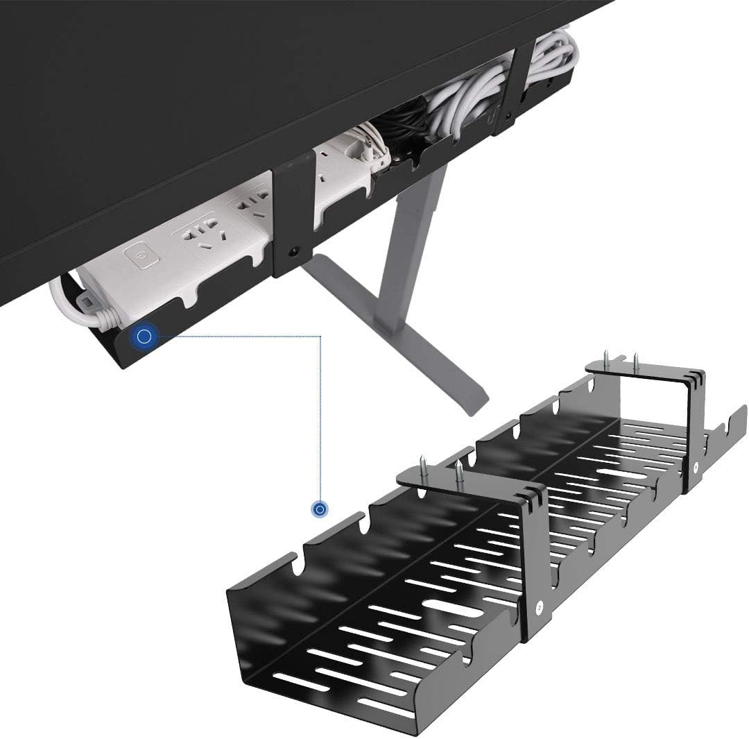 FLEXISPOT under Desk Cable Management Tray, Metal Raceway Wires Cable Tidy Organ