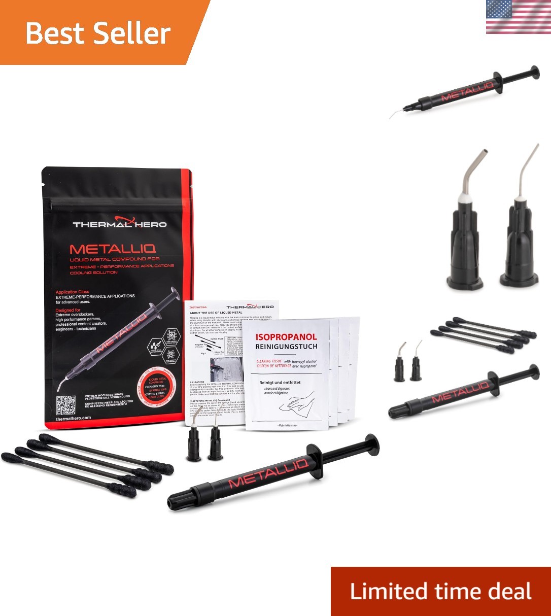 METALLIQ Liquid Metal Thermal Paste 1g for PS5, Extreme CPU & GPU Cooling, Ov...