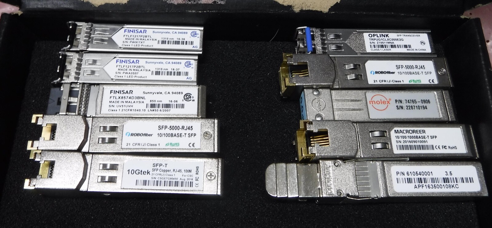 MIXED LOT OF TRANSCEIVER MODULES    