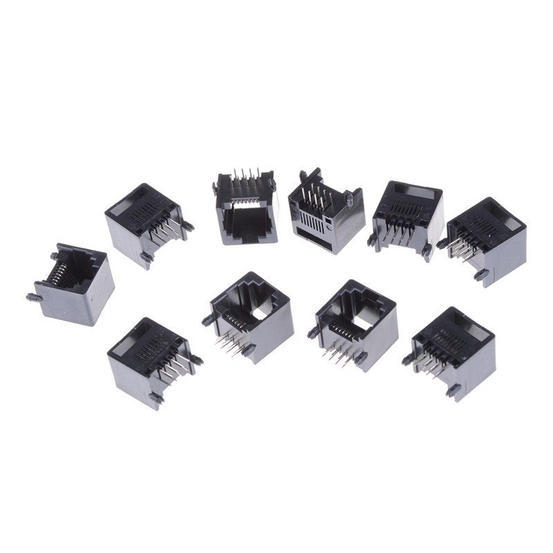 10Pcs Unshielded RJ11 RJ45 8P8C Network Modular PCB Connector Jacks S.t1S~gw