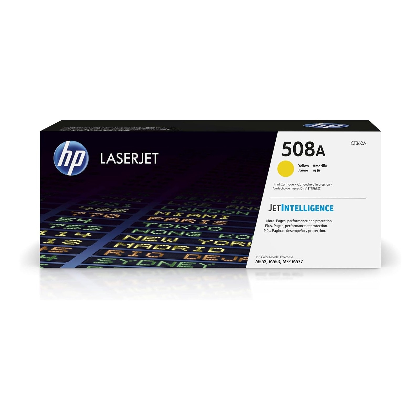 New Open Box HP 508A Yellow Original LaserJet Toner Cartridge, CF362A
