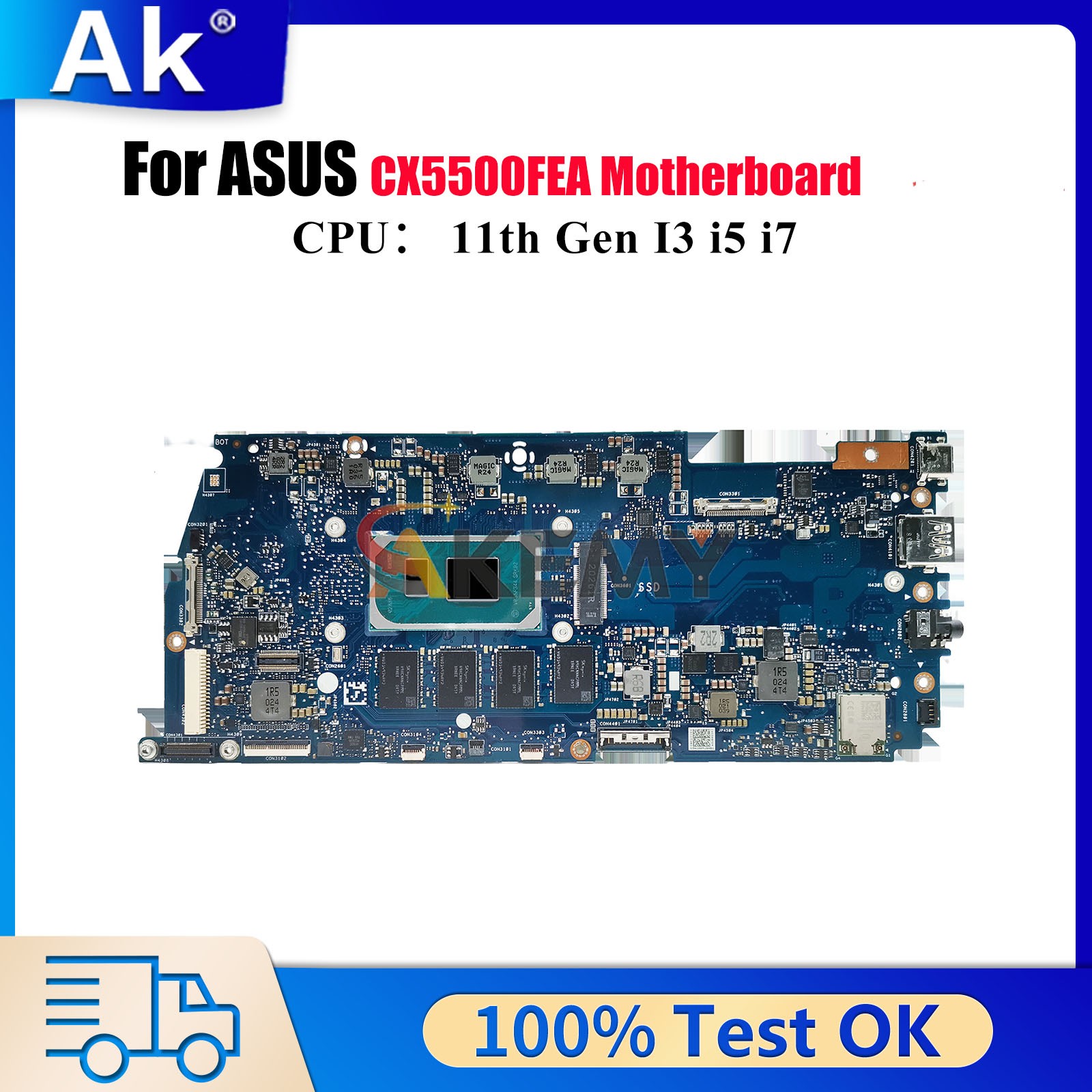 CX5500FEA Laptop Motherboard For ASUS CX5500F Mainboard W/ 11th Gen I3 i5 i7