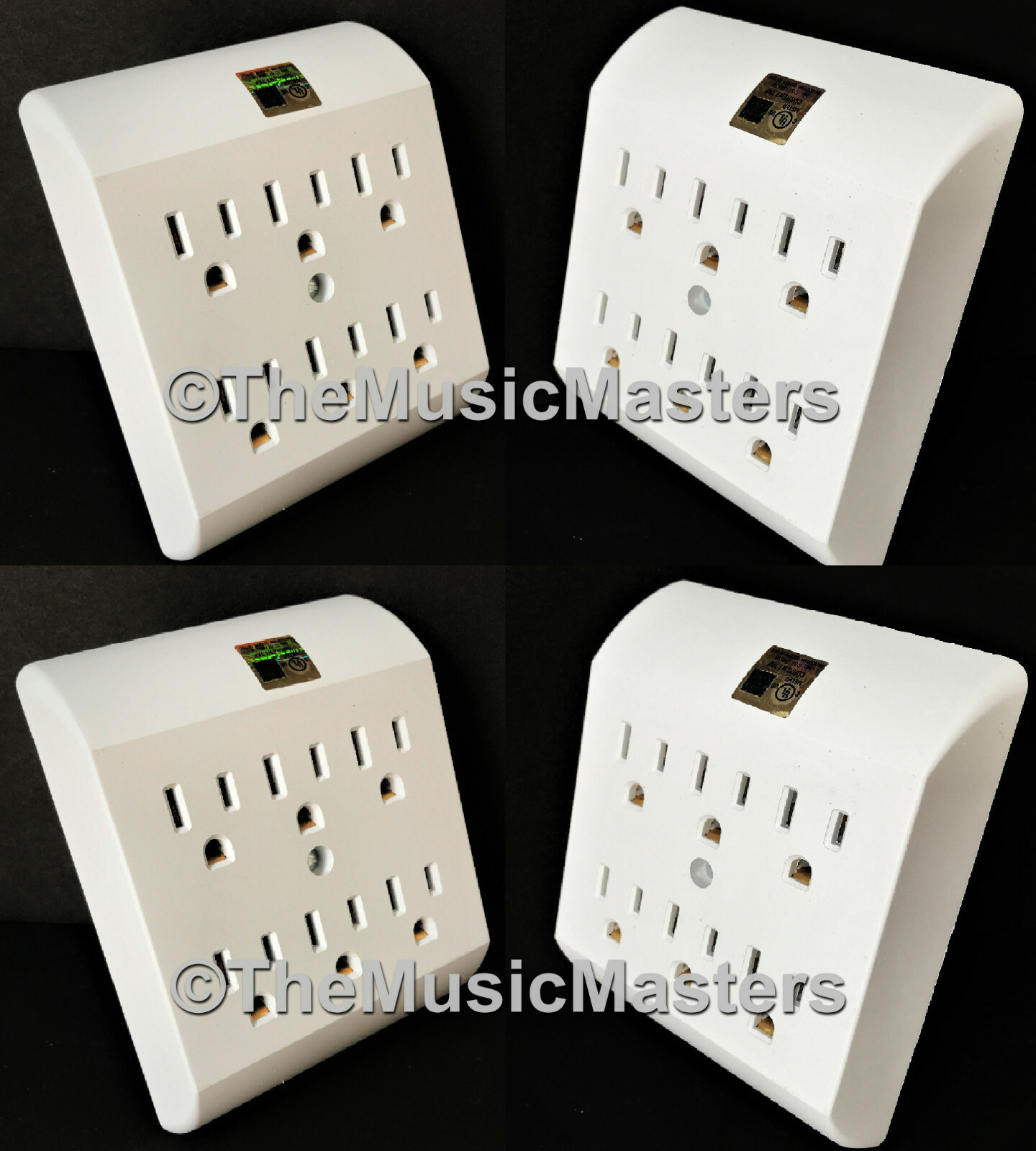 4X AC Wall Plug 6 Outlet Tap Power Splitter 6-Way Electric Socket Adapter Cover