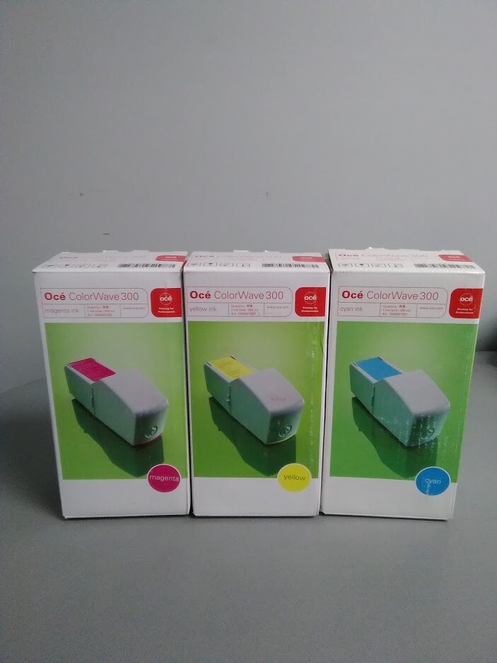 OCE COLORWAVE 300 INK TANK CYAN, MAGENTA, YELLOW LOT OF 3