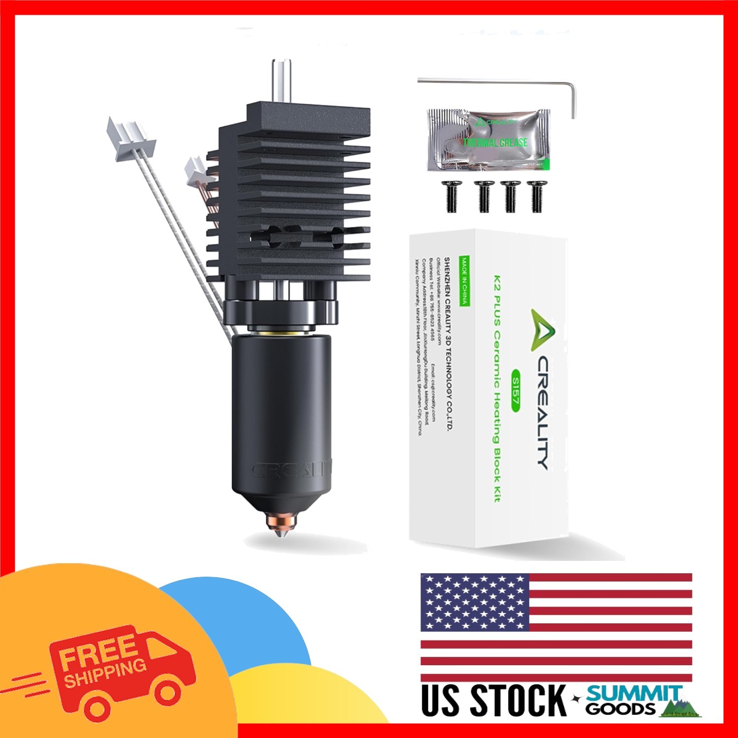 All-Metal K2 Plus Ceramic Heating Block & Nozzle Kit - Elevate Your 3D Printing
