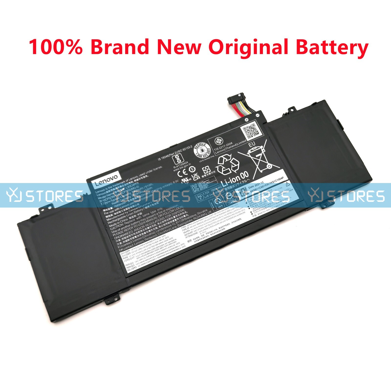 Genuine L20C4PF2 L20D4PF2 OEM Battery for Lenovo Yoga Slim 7 Carbon 14ACN6-82L0