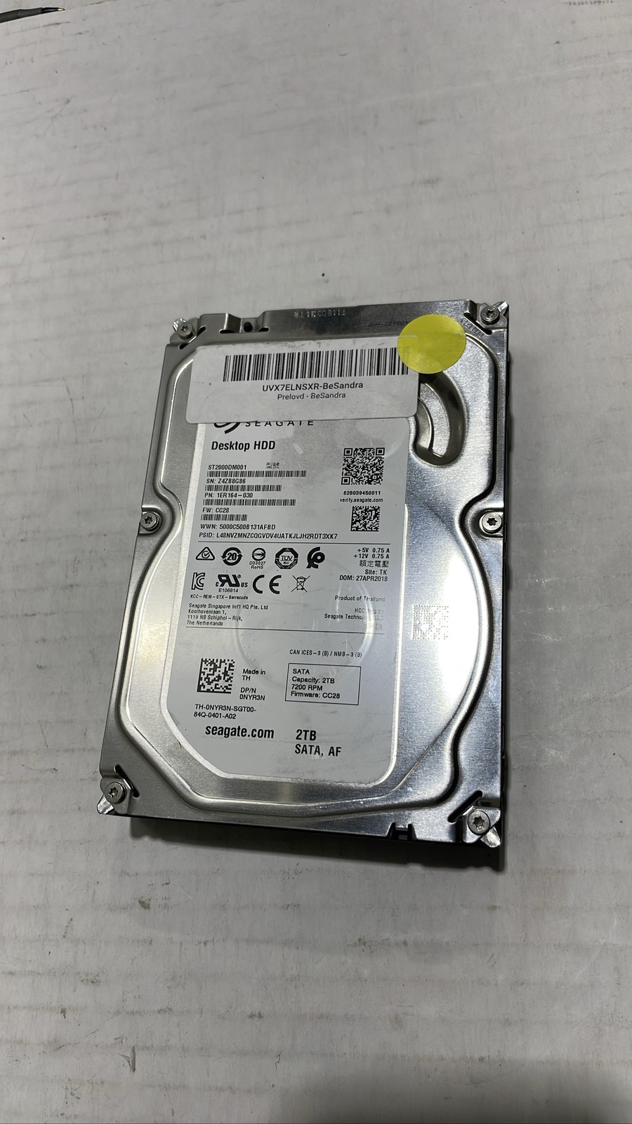 Seagate Barracuda 2TB SATA 3.5" HDD ST2000DM001 7200 RPM 1ER164-030