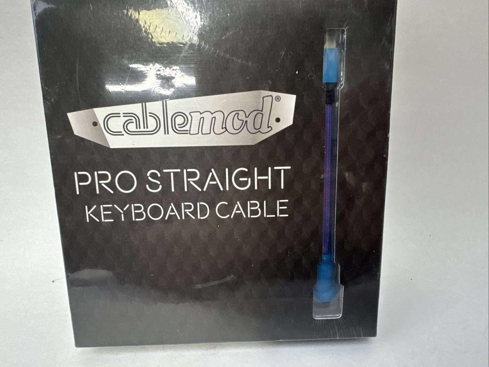 CableMod Pro Straight Keyboard USB Type C Cable Ice Blue  Sleeved Copper Wiring