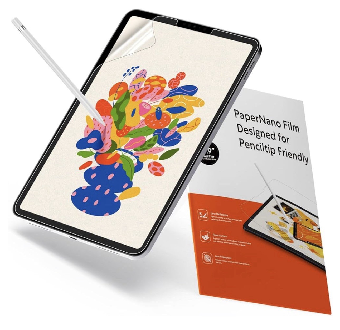PaperNano Film x iPad Pro 12.9”-Screen Protector Designed For PencilTip Friendly