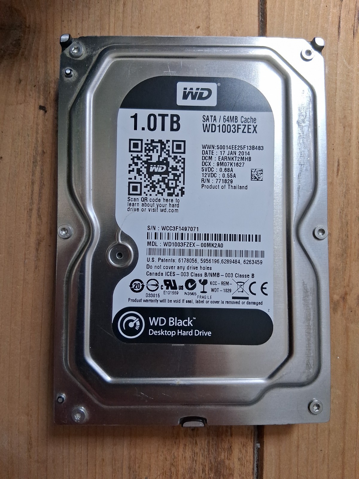 Tested Western Digital Black 1TB HDD SATA 3.5" 7200RPM  64MB Cache WD1003FZEX