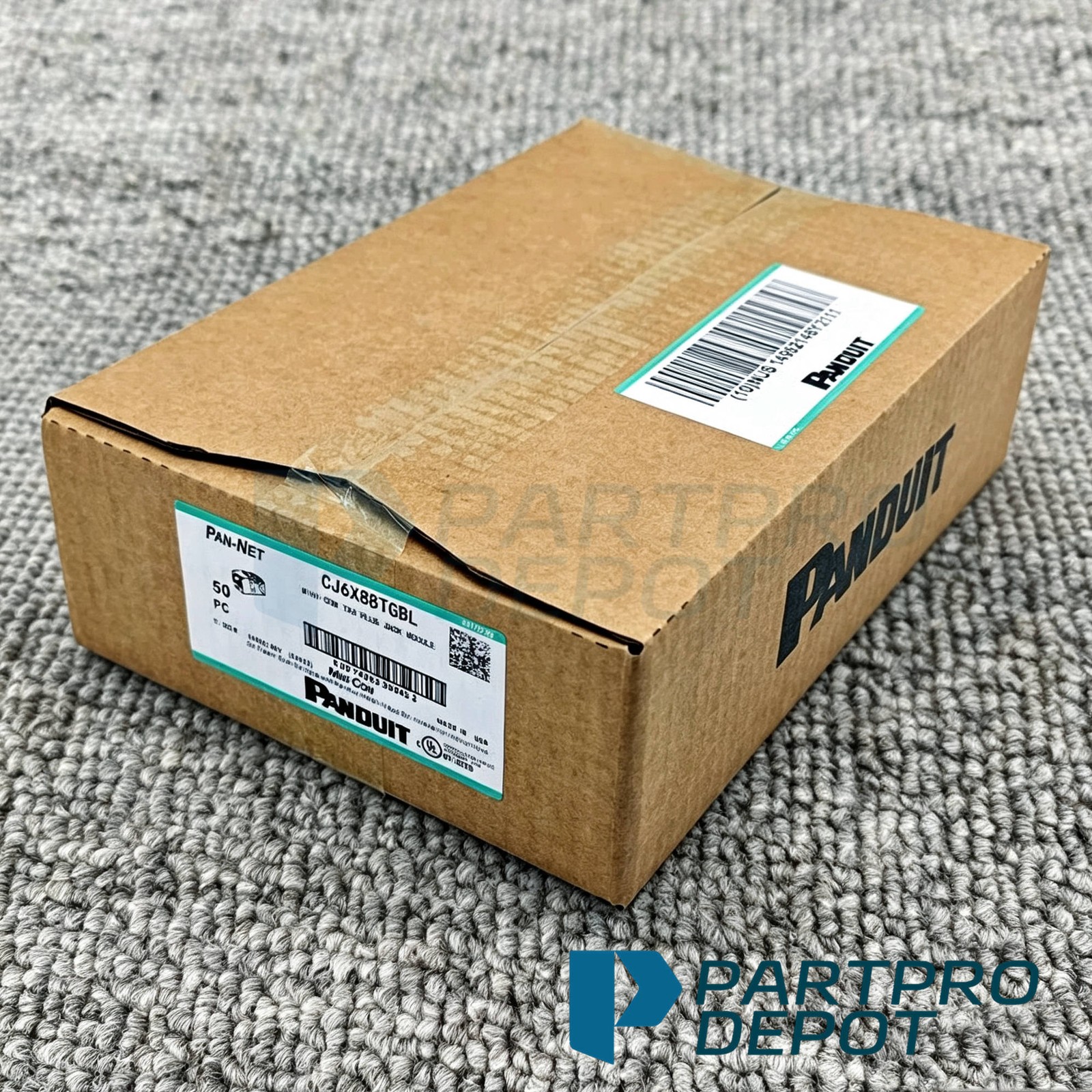 New (BOX OF 50) For Panduit Cat6a 10 Gig Mini-Com Jack Black CJ6X88TGBL