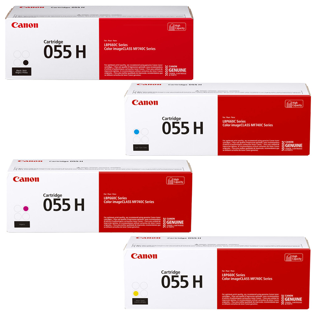 Canon 055H 4-Color Set Toner Cartridges Black,Cyan,Magenta,Yellow New-Sealed Box