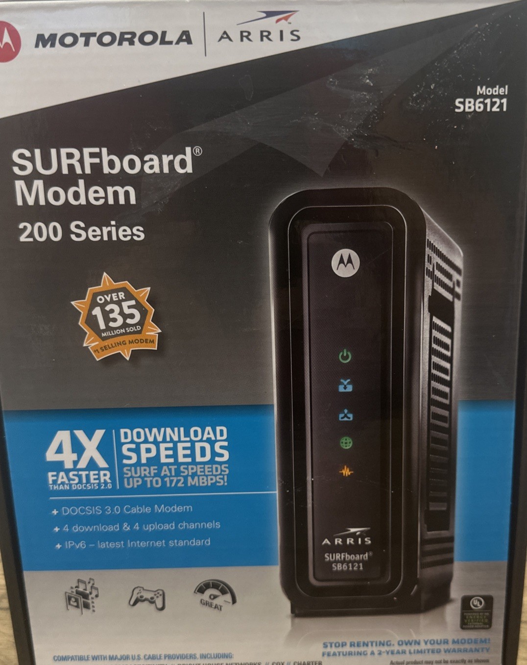 MOTOROLA ARRIS SURFboard Modem 200 Series Model SB6121. BRAND NEW, SEALED