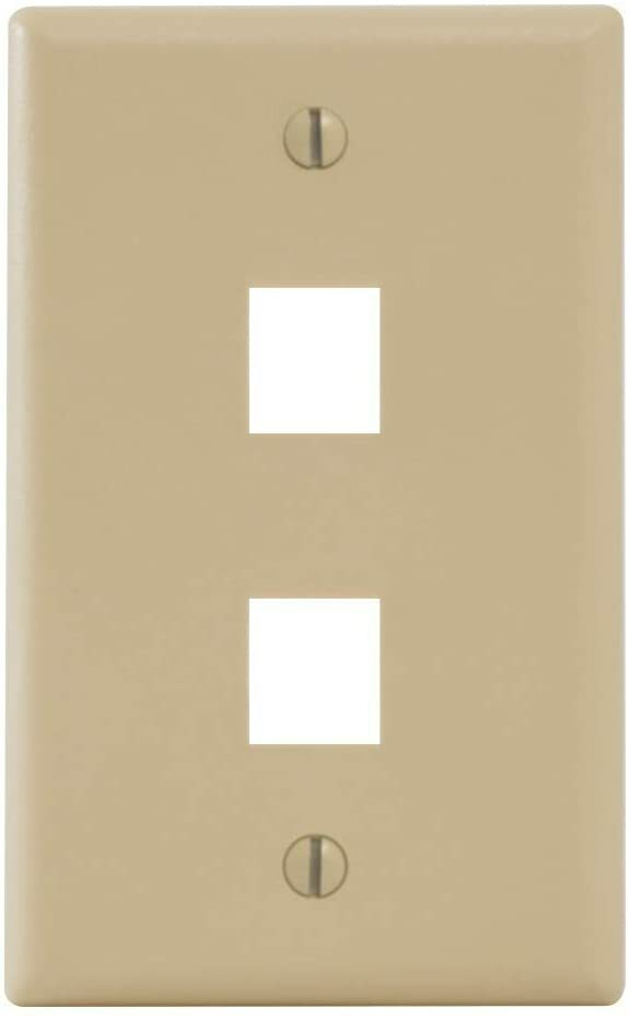 ICC Classic Faceplate with 2 Ports for EZ/HD Style in Single Gang, Ivory