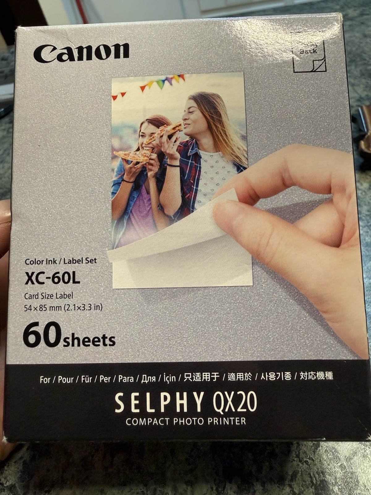 Canon XC-60L Color Ink Label Set 60 Sheets SELPHY QX20 6756C001 Open Box