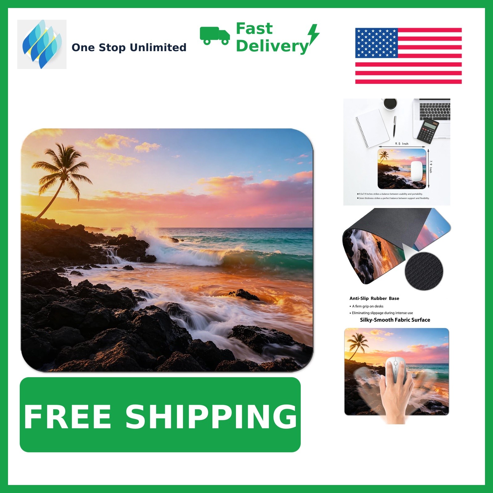 HAOSSUW Mouse Pad, Hawaiian Sunset