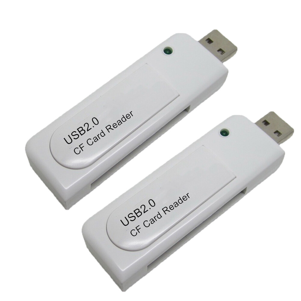 2/4/8PCS USB 2.0 Compact Flash CF Memory Card Reader White Simple US