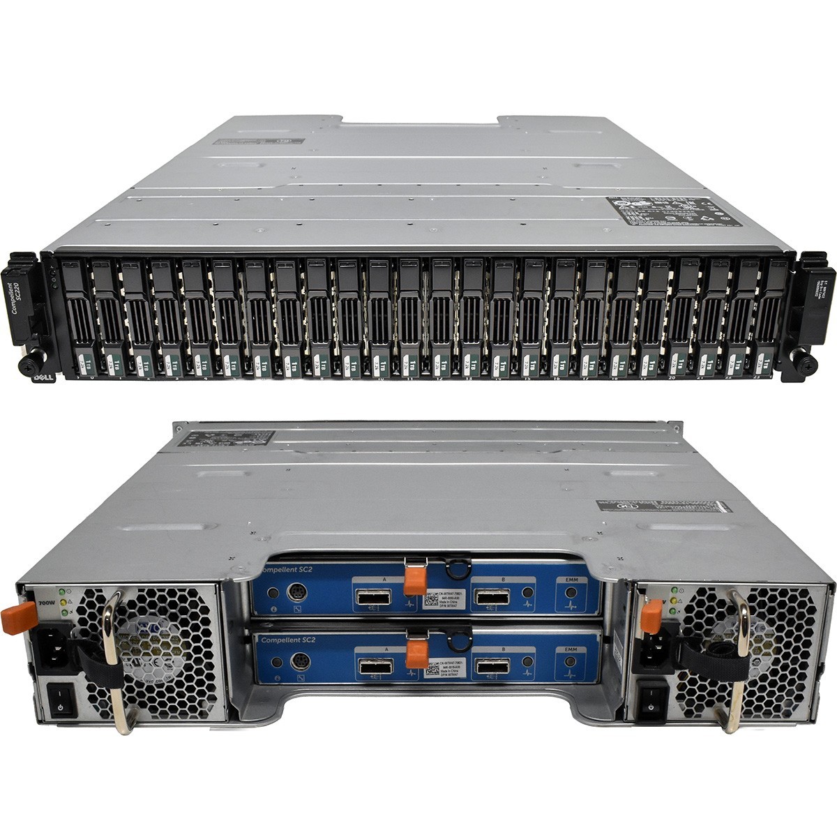 Dell Compellent Enclosure SC220 2x SAS 6G Controller 00TW47 24x 1TB HDD 2.5" SFF