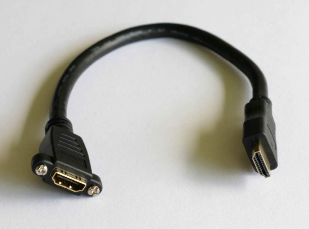 HDMI Panel Mount Cable F-M 1FT Extension