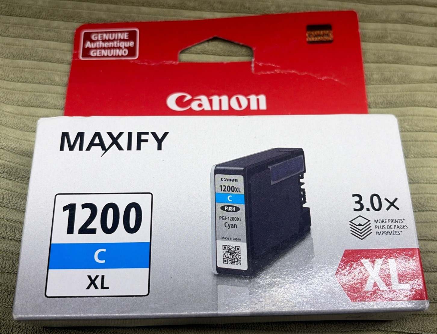 Genuine Canon Maxify 1200 C Cyan XL Ink Cartridge - NEW SEALED